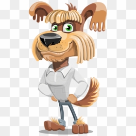 Fluffy Dog Cartoon Vector Character Aka Pinky Funk - Cartoon, HD Png Download - cool dog png