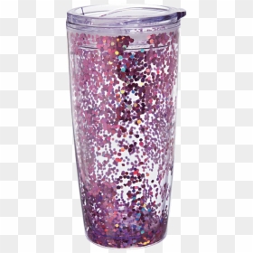 Slant Pink Confetti Travel Tumbler - Vase, HD Png Download - purple confetti png