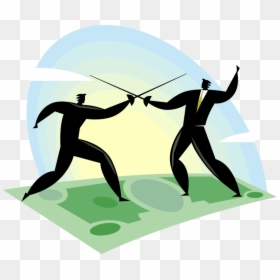 Vector Illustration Of Business Competitor Fencers - Illustration, HD Png Download - dollar vector png