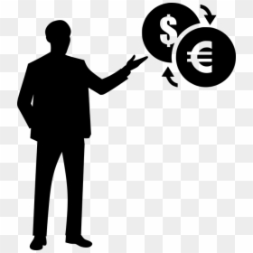Silhouette Business Man Png, Transparent Png - dollar vector png