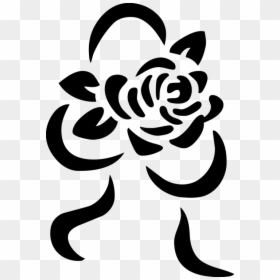 Line Art,plant,stencil - Роза Пнг Вектор, HD Png Download - rose stencil png