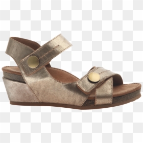 Womens Wedge Sandal Sandey In Gold Side View"  Class= - Sandal, HD Png Download - gold heels png