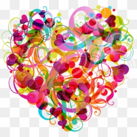 Clip Art Abstract Clip Art - Colorful Heart Transparent Background, HD Png Download - abstract circles png