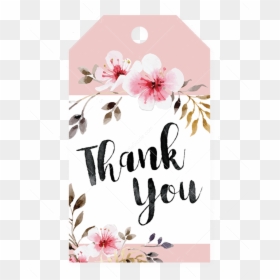 Transparent Pink Thank You Png - Thank You Tag Floral, Png Download - pink thank you png