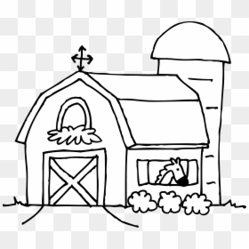 Cute Barn Coloring Page Clipart Clipart - Farm House Cartoon Drawing, HD Png Download - barn clipart png