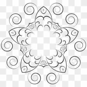 Vector Drawing Of Floral Pattern With Swirling Petals - White Flower Design Png, Transparent Png - swirls vector png