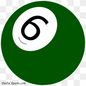 Number 6 Pool Ball Green Color Clipart Icon - Circle, HD Png Download - green ball png