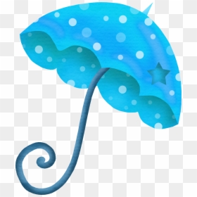 Blue Umbrella White Dot Clipart - Dibujos De Sombrillas Para Imprimir, HD Png Download - blue umbrella png