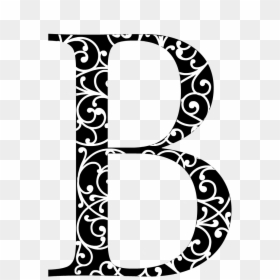 Picmonkey Black White Initial Scroll Design Lettering, HD Png Download - lettering png