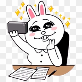 Line Office Sticker Png, Transparent Png - taking selfie png