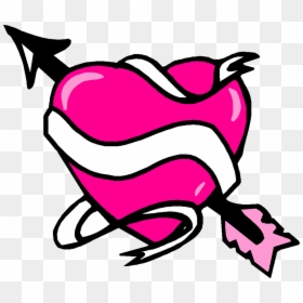Heart With A Bow And Arrow, HD Png Download - arrow with heart png