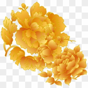 Transparent Golden Flower Png - Chinese Golden Flower Png, Png Download - chinese flower png