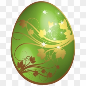Gold With Easter Large Green Ornaments Egg Clipart - Real Transparent Background Easter Egg Png, Png Download - egg clipart png