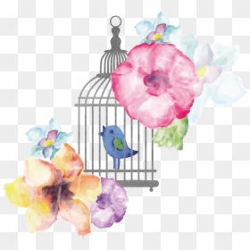 Birdcage Watercolor Painting - Watercolor Bird Cage Png, Transparent Png - watercolor bird png