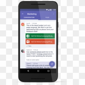 Microsoft Teams Mobile Chat, HD Png Download - phone template png