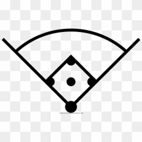 Baseball Field Drawing Baseball Rules Baseball Bats - Baseball Field Drawing, HD Png Download - diamond silhouette png