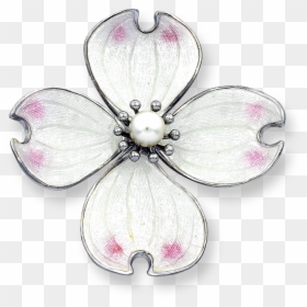 Nicole Barr Designs Sterling Silver Dogwood Brooch-white, HD Png Download - white pearl png