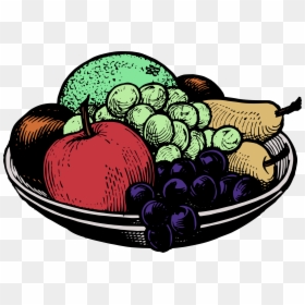 Clip Art Fruit Bowl Clipart - Fruits Food Clipart Black And White, HD Png Download - bowl of fruit png