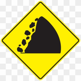 Transparent Boulders Clipart - Unprotected Level Crossing Ahead, HD Png Download - falling rocks png
