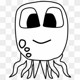 Octopus, Big Eyes, Black And White, Cartoon Animal, HD Png Download - octopus cartoon png