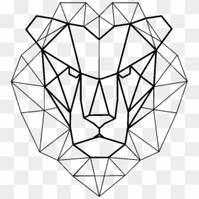 Geometric Lion Head Vector, HD Png Download - lion head silhouette png