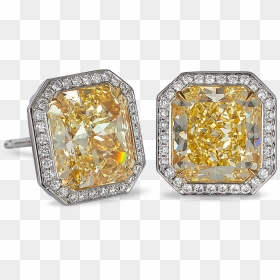 Yellow Diamond Stud Earrings - Kays Yellow Diamond Earrings, HD Png Download - diamond stud png