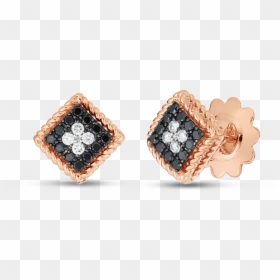 18k Rose Gold Palazzo Ducale Black & White Diamond - Earrings, HD Png Download - diamond stud png