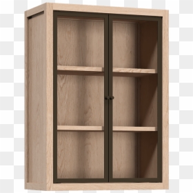 Coquo Radix White Oak Solid Wood Modular 2 Glass Doors - Shelf, HD Png Download - wooden shelf png