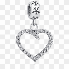 Exquisite Antique Silver Hollow Heart Dangle Charm - Locket, HD Png Download - hollow heart png