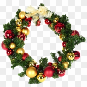 Transparent Gorros De Navidad Png - Large Xmas Wreath Transparent Png, Png Download - gorros de navidad png