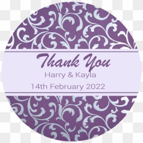 Personalised Damask Pattern Stickers Round Label Wedding - Thank You, HD Png Download - damask pattern png