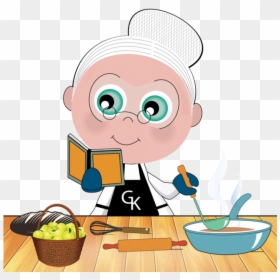 Grandmother Cooking Clipart - Cartoon Image Of A Grandmother Cooking, HD Png Download - cooking clipart png