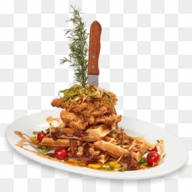 Andy"s World Famous Fried Chicken Waffle Tower"  Class="p-home - Hash House A Go Go Sage Fried Chicken, HD Png Download - thanksgiving food png