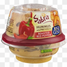 Sabra Hummus Single Roasted Red Pepper With Pretzels - Sabra Hummus Red Pepper, HD Png Download - hummus png