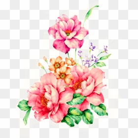 Water Paint Flowers Png, Transparent Png - png flowers images