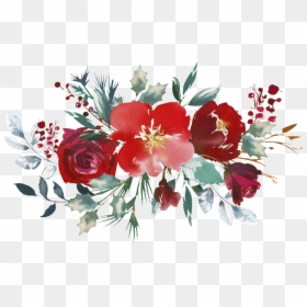 Pintado A Mano De Rosa Roja Png Transparente De Png - Boho Scandi Red Flowers, Png Download - rosa roja png