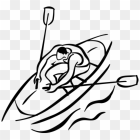 Png Library Download Or Row Boat With Oars Vector Image - Black And White Row Boat Clipart, Transparent Png - rowboat png