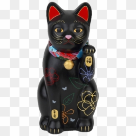 The Singapore Night Orchid Lucky Cat - Black Cat, HD Png Download - lucky cat png
