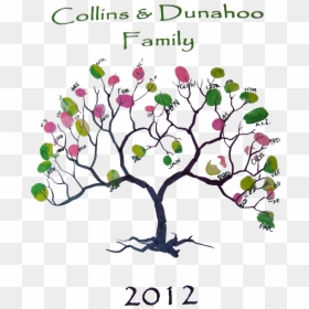 Family Reunion Tree Clip Art - Arbol De Huellas Para Imprimir, HD Png Download - huellas png