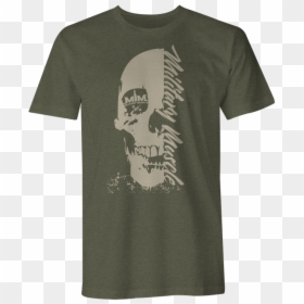 Skull Mm Logo Od Green Crew - Daily Mash T Shirts, HD Png Download - green skull png