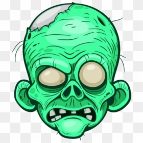 #mq #green #skull #skulls #zombie #dead - Cartoon Zombie Faces, HD Png Download - green skull png