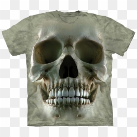 Skull Face Shirt - 3d Skull T Shirts, HD Png Download - green skull png
