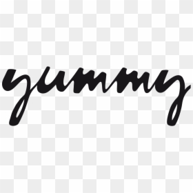 Word Art Logo Image Transparent Background - Yummy Black And White, HD Png Download - yummy png