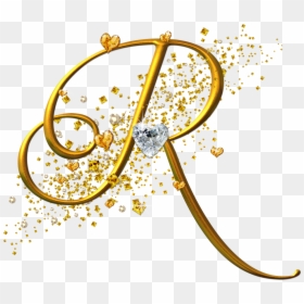 Clip Art Alfabeto Dorado Con Corazones - Gold Letter R Png, Transparent Png - corazones en png