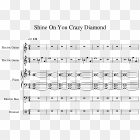 Shine On You Crazy Diamond Sheet Music 1 Of 7 Pages, HD Png Download - diamond shine png