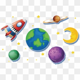 T Shirt Clip Art The Galaxy In - Planetas Y Naves Espaciales, HD Png Download - cartoon planet png