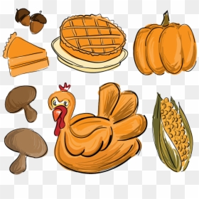 Transparent Thanksgiving Turkey Clipart Png - Drawing Of Thanksgiving Dinner, Png Download - turkey dinner png