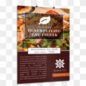 Thanksgiving Dinner Poster Template Preview - Banner, HD Png Download - turkey dinner png
