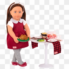 Milana Carrying Turkey For Festive Feast Dinner - Doll, HD Png Download - turkey dinner png
