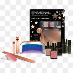 Sensationail Limited Edition Rose Gold Kit - Sensationail All Stars Gel Polish Starter Kit, HD Png Download - rose gold glitter png